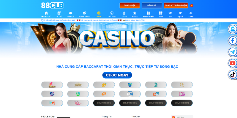 Casino trực tuyến 88CLB chân thực và hấp dẫn